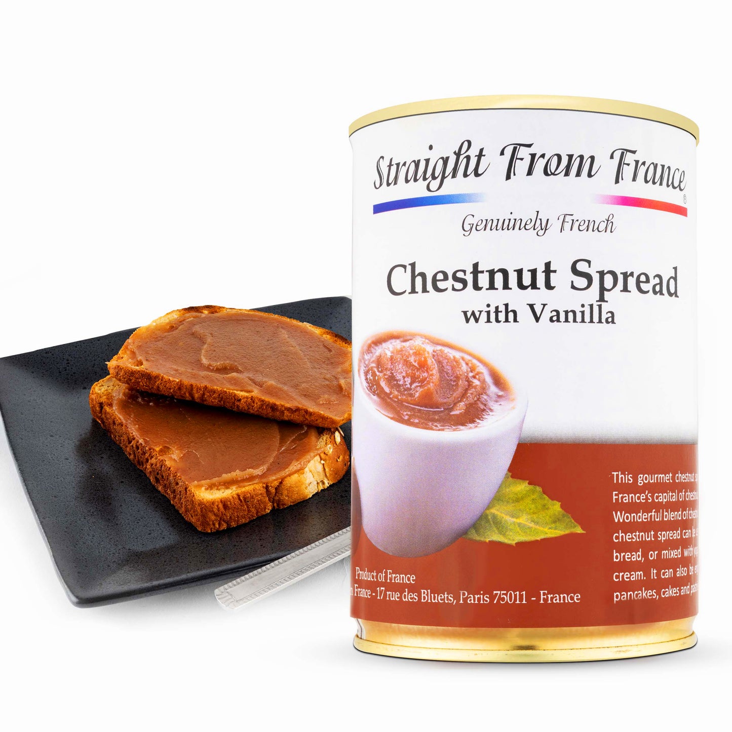 Straight from France Low Fat Gourmet Chestnut Spread with Vanilla 17.6 Oz (Case of 12)