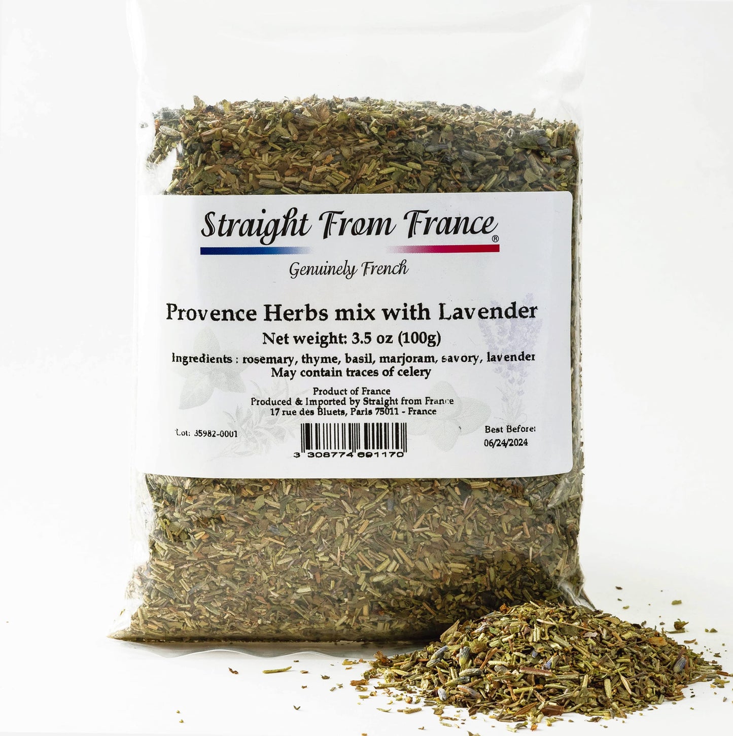 Straight From France Provence Herbs Seasoning with Lavender from France 3.5 Oz