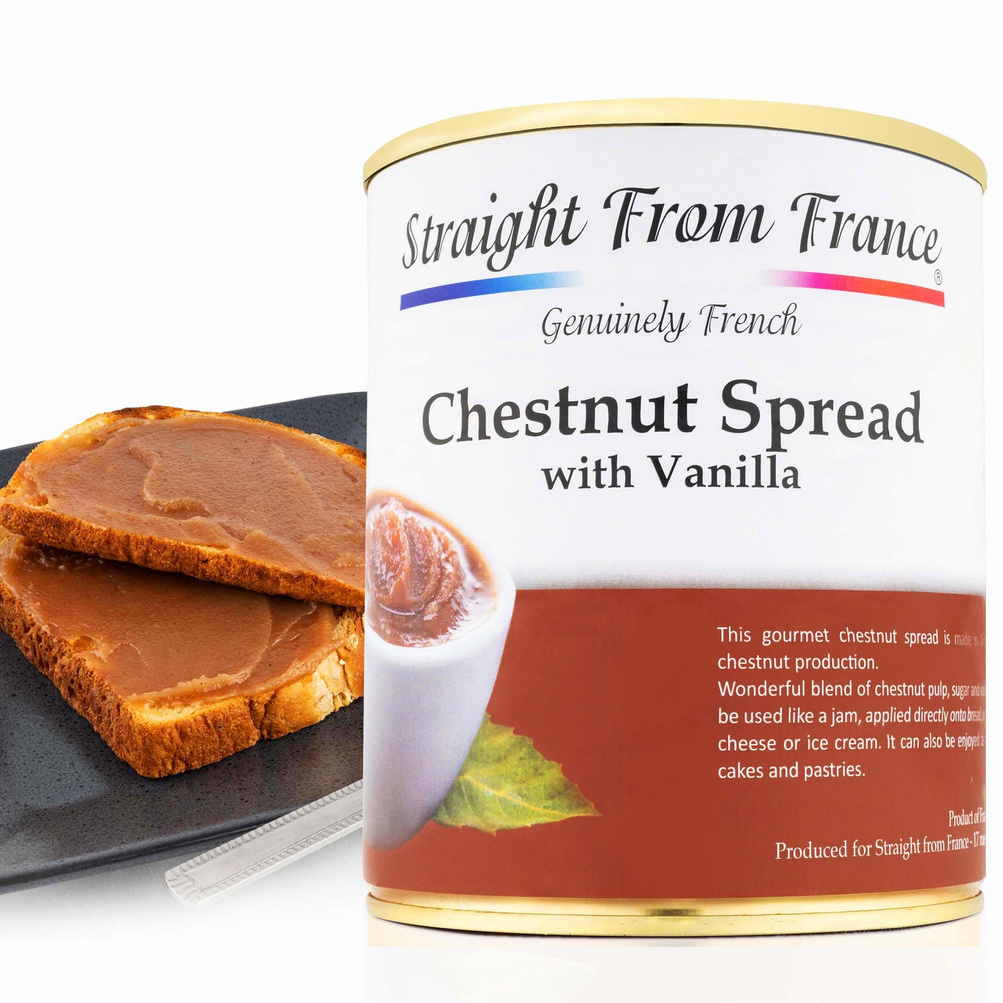 Straight from France Low Fat Gourmet Chestnut Spread with Vanilla 2.2 Lbs (Case of 6)