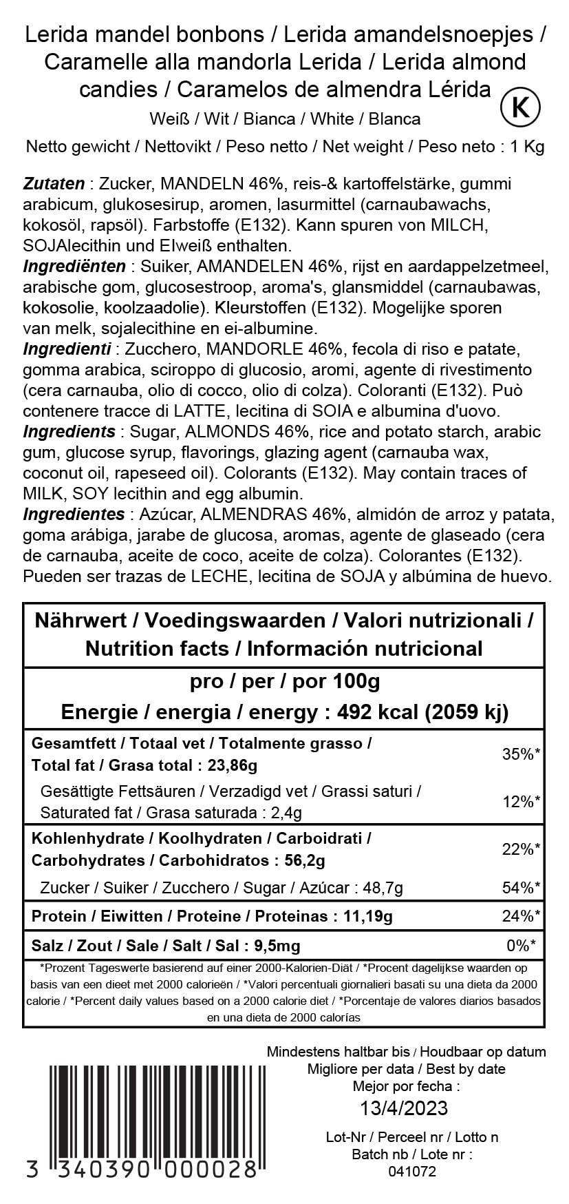 Medicis Premium Candied Almond Dragees Candies (French Jordan Almonds) 330 Ct bag 2.2lbs, White