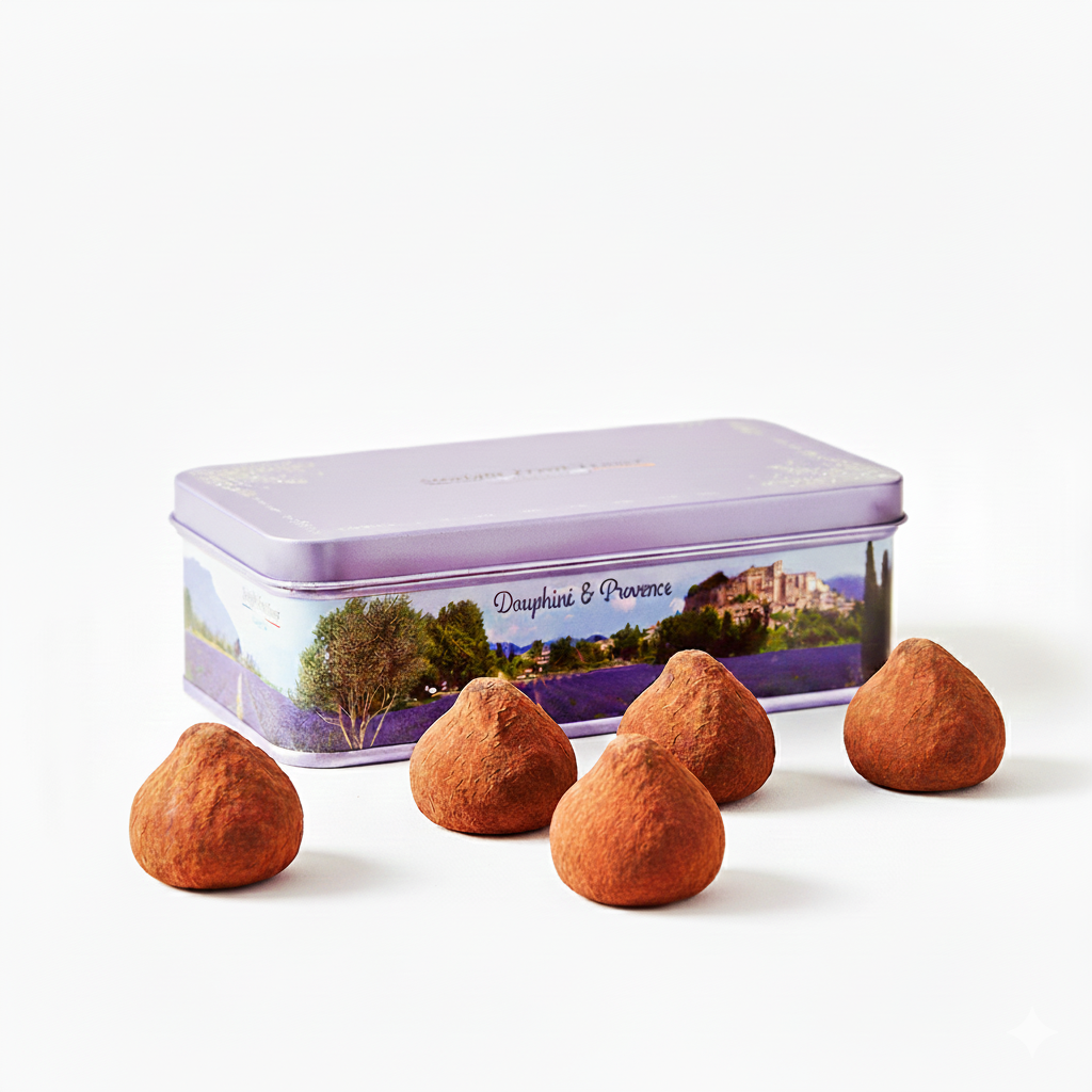 Straight from France Gourmet Cocoa Truffles in Gift Tin 20 Pc 7 Oz (Case of 12)
