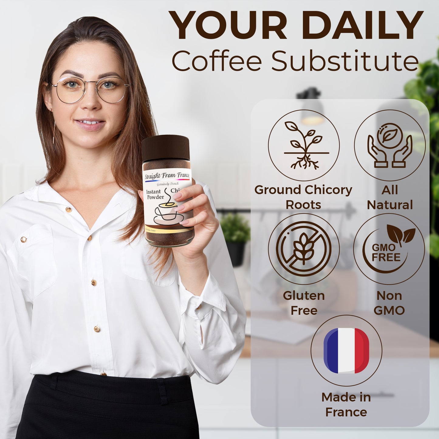 Straight From France Caffeine Free Chicory Coffee Substitute