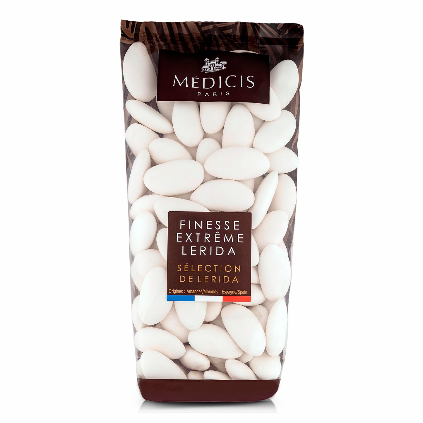 Medicis Premium Dragees, French Jordan Almonds, 75 Ct, 8.8 Oz, White (Case of 10)