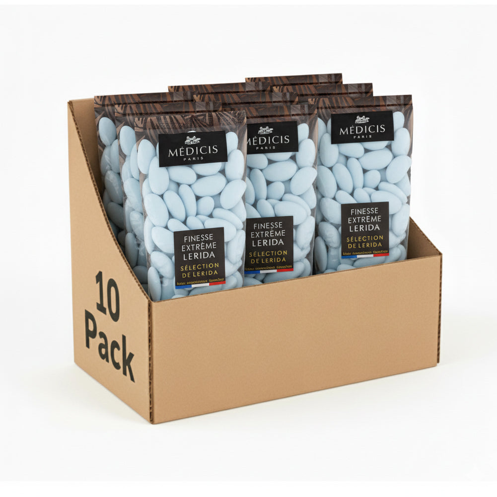 Medicis Premium Dragees, French Jordan Almonds, 75 Ct, 8.8 Oz, Blue (Case of 10)