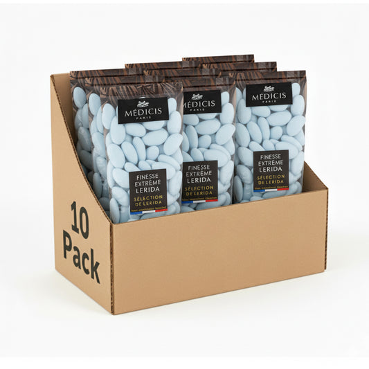 Medicis Premium Dragees, French Jordan Almonds, 75 Ct, 8.8 Oz, Blue (Case of 10)