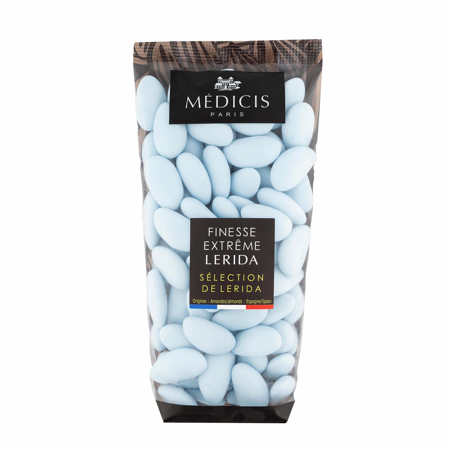 Medicis Premium Dragees, French Jordan Almonds, 75 Ct, 8.8 Oz, Blue (Case of 10)