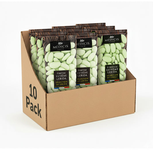 Medicis Premium Dragees, French Jordan Almonds, 75 Ct, 8.8 Oz, Green (Case of 10)