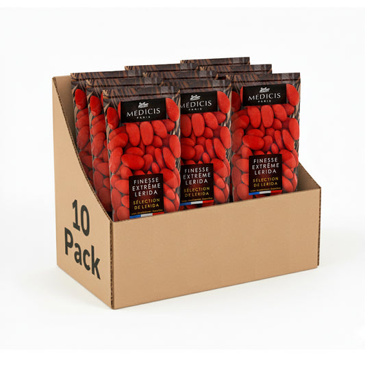 Medicis Premium Dragees, French Jordan Almonds, 75 Ct, 8.8 Oz, Red (Case of 10)