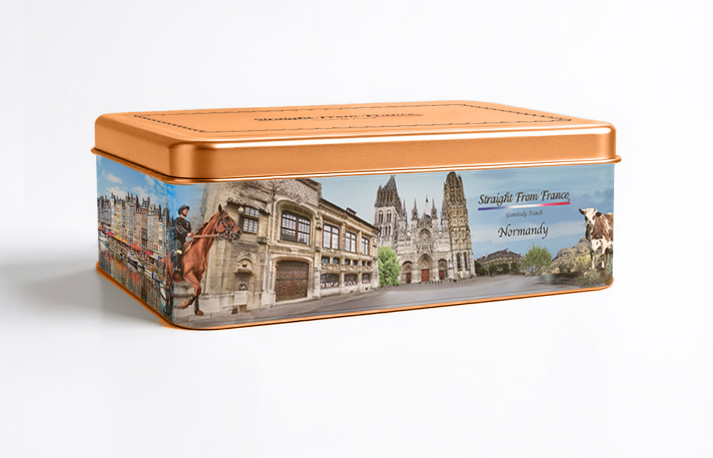 Straight from France Shortbread Cookies in Normandy Themed Tin, 17.6 Oz (Case of 6)