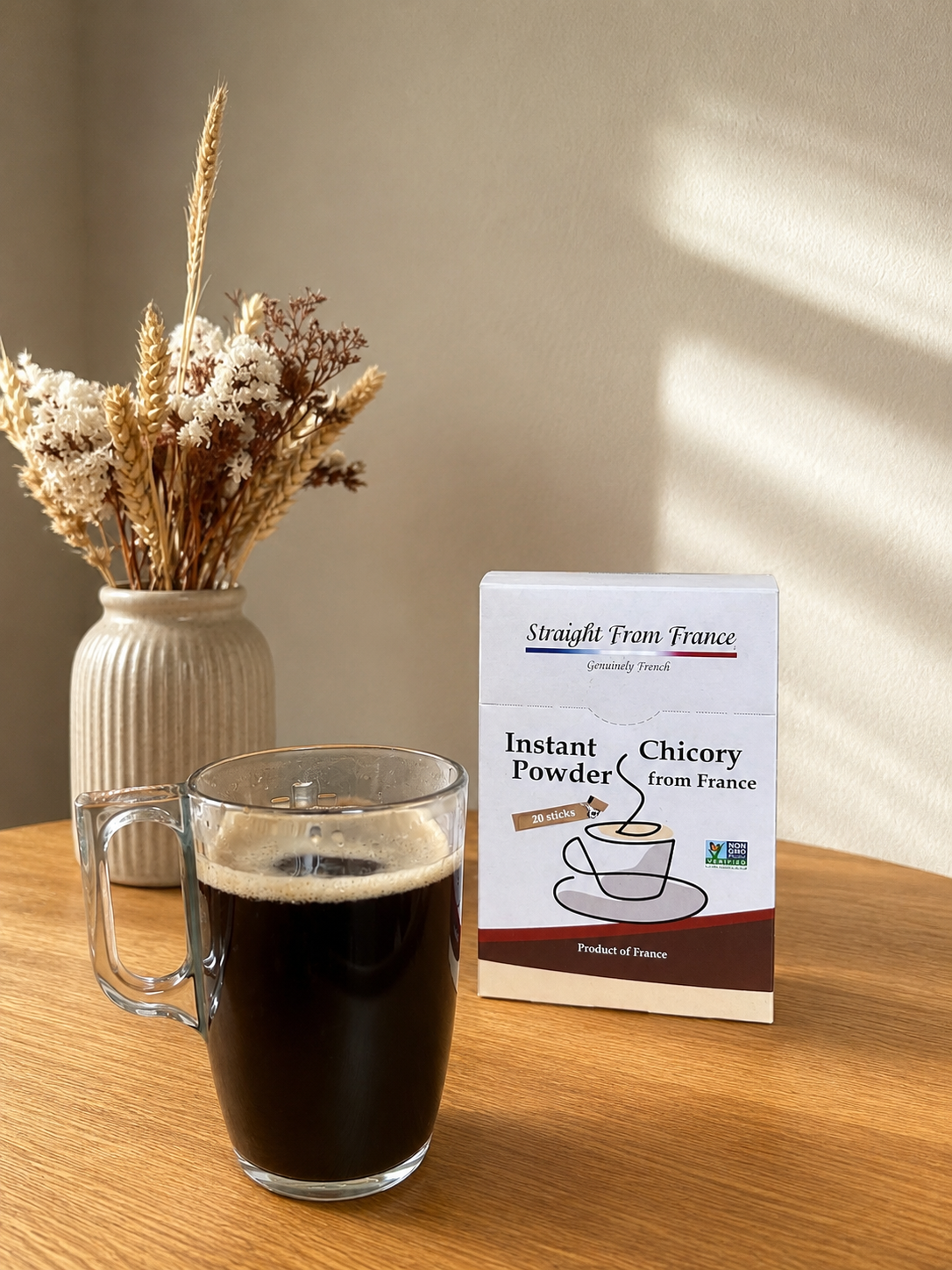 Straight from France Instant Chicory Coffee Substitute, 20 Sticks 1.8 Oz (50 g)