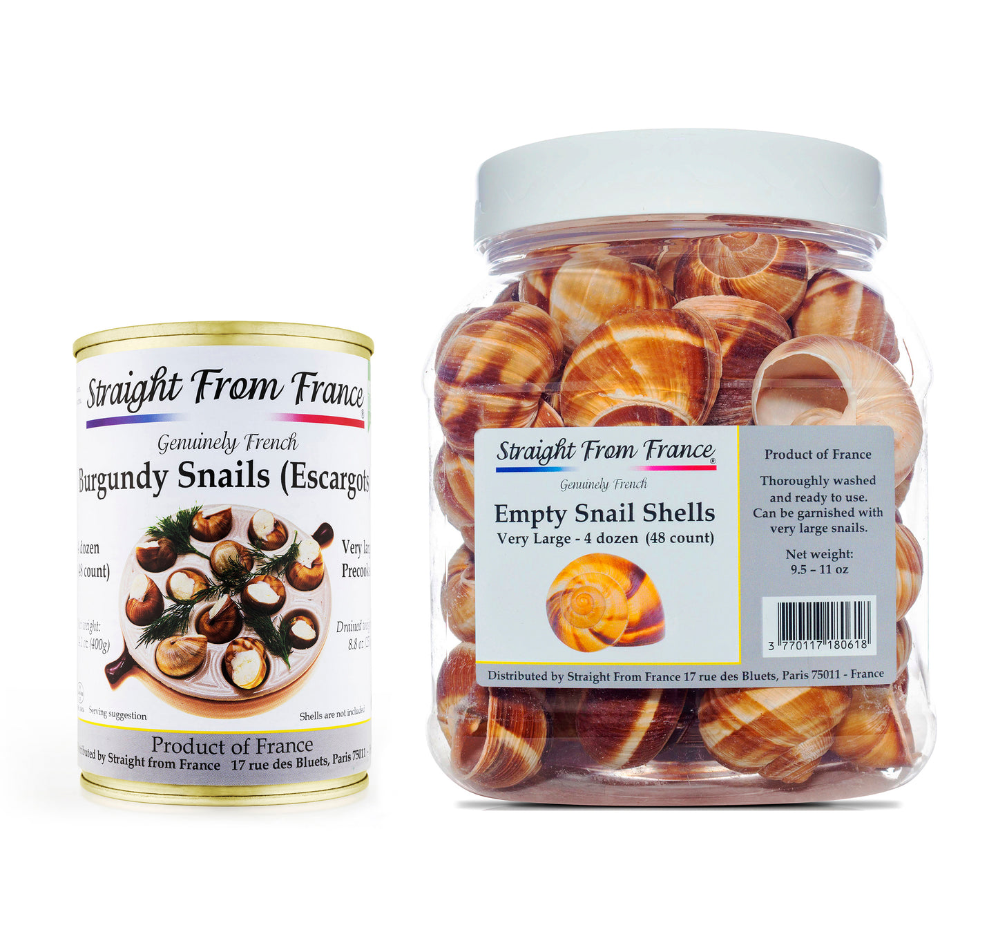 Straight from France Escargot Snail Shells, Bulk Tub, Thoroughly Washed and Ready for Use, 48 Ct (Case of 12)