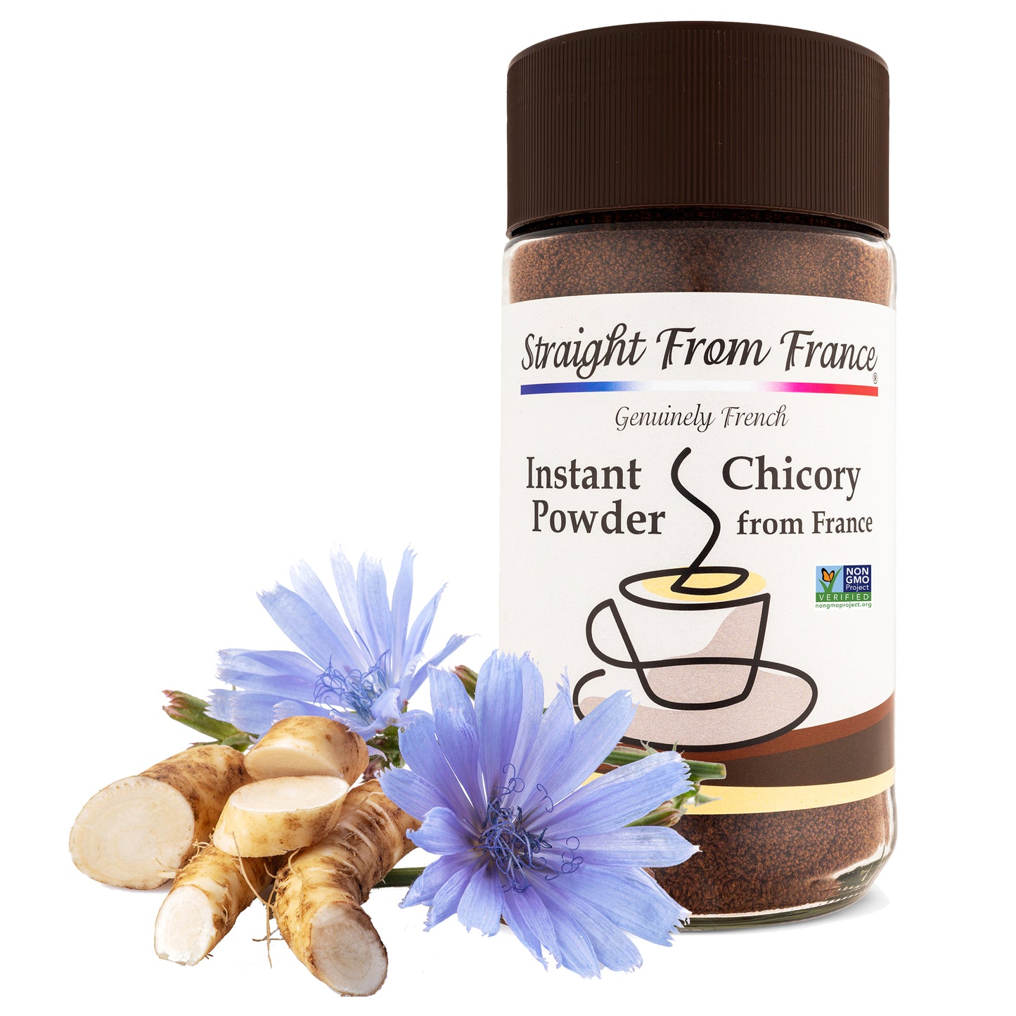 Straight From France Caffeine Free Instant Chicory Powder Coffee Substitute 7 Oz (Case of 12)