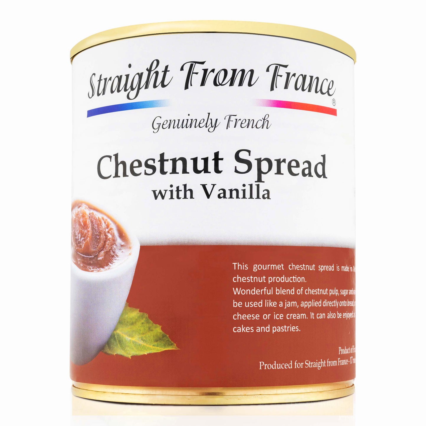 Straight from France Low Fat Gourmet Chestnut Spread with Vanilla 2.2 Lbs (Case of 6)