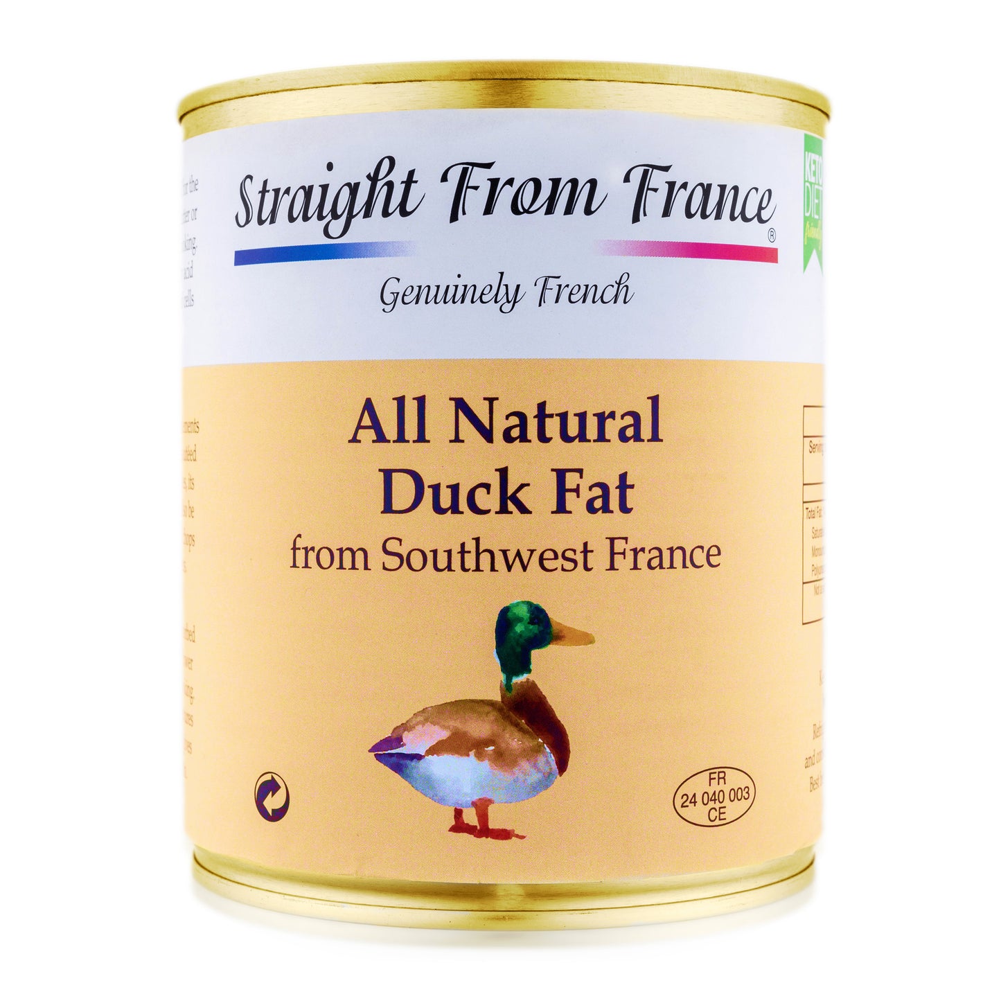 Straight from France All Natural Duck Fat for Cooking from Southwest France Keto and Paleo Diet Friendly