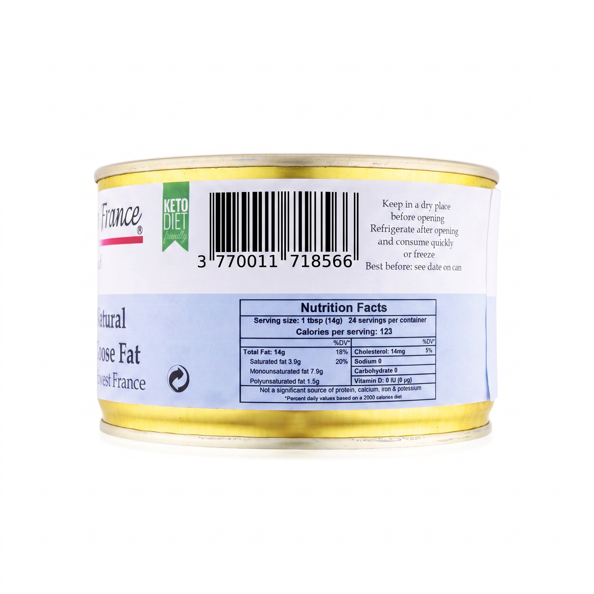 Straight from France Pure Goose Fat for Cooking