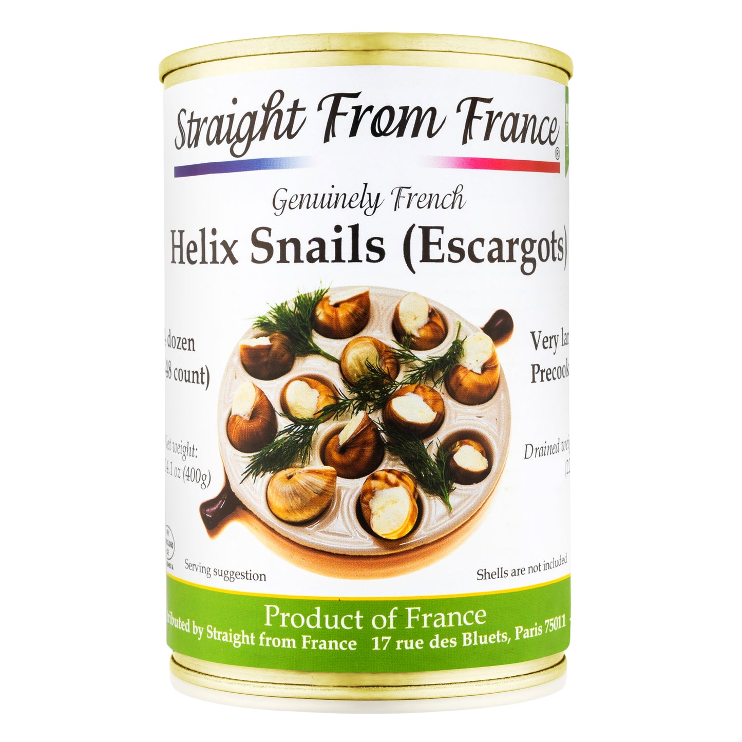 Straight from France French Helix Escargots, Canned Snails, 4 Dozen