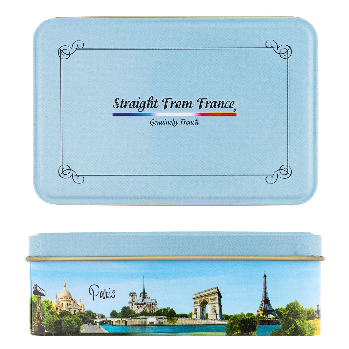 Straight from France Premium French Jordan Almonds in Paris Themed Candy Gift Tin, 90 Pc, White (Case of 10)