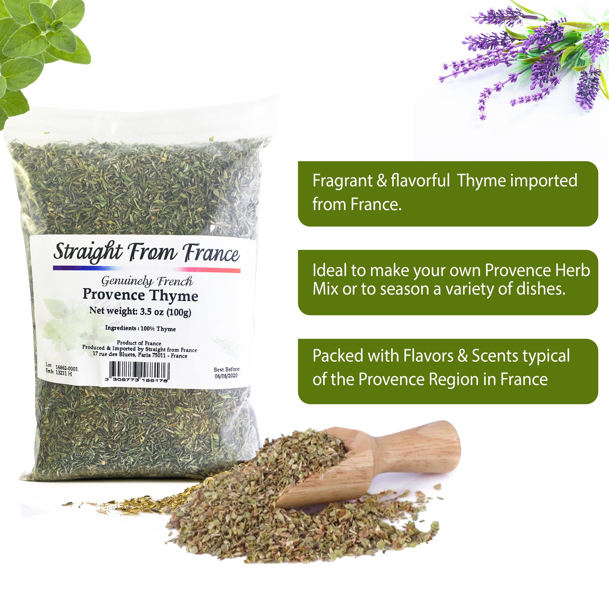 Straight from France Ground Thyme Leaves from Provence 3.5oz - Straight from France