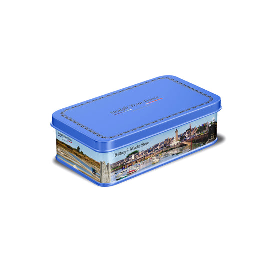 Straight from France Salted Butter Caramels with Sea Salt in Brittany Themed Gift Tin 7 Oz