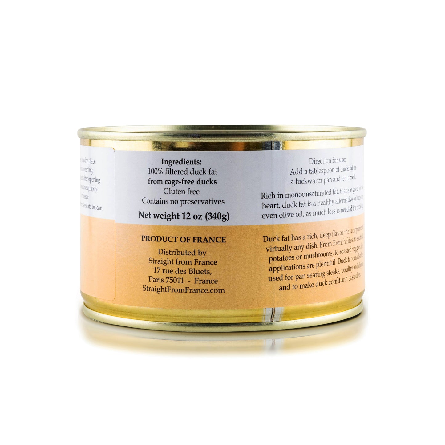 All-Natural Duck Fat from Southwest France – Premium Keto Cooking Oil for Roasting & Frying 12 Oz (Case of 12)