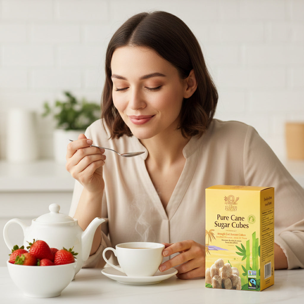 The Gilded Pantry Brown Cane Sugar Cubes, FairTrade & Non GMO Certified & Straight from France Non GMO Certified Instant Chicory Powder 7 Oz Bundle