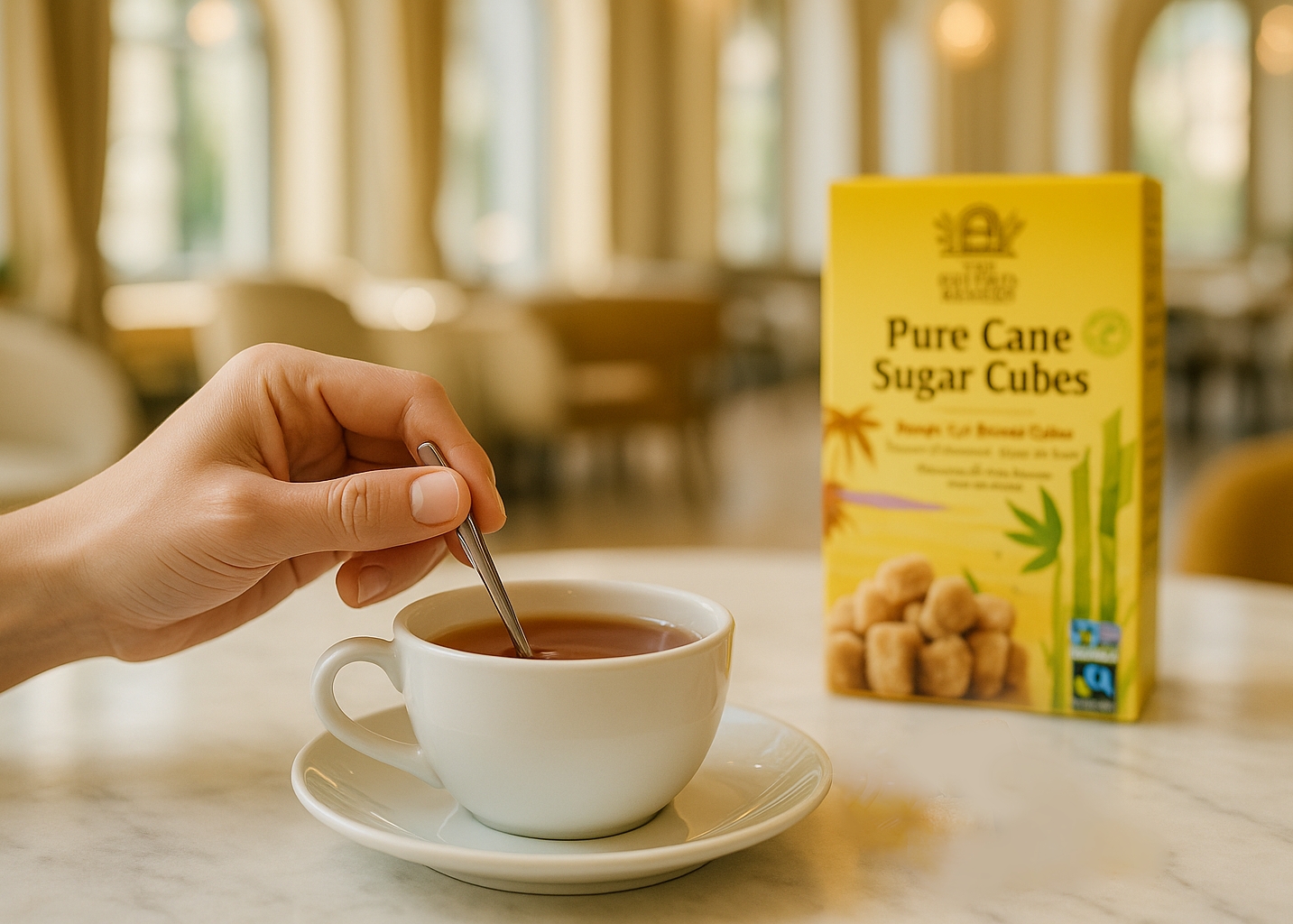 The Gilded Pantry Unrefined Brown Cane Sugar Cubes, Rough Cut, Fair Trade & Non GMO Certified 17.6 Oz (Case of 10)