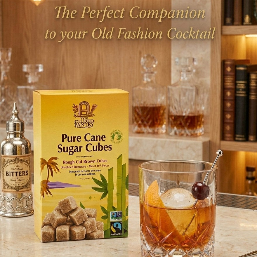 The Gilded Pantry Rough Cut Brown Sugar Cubes for Coffee and Tea, Fair Trade & Non GMO 17.6 Oz