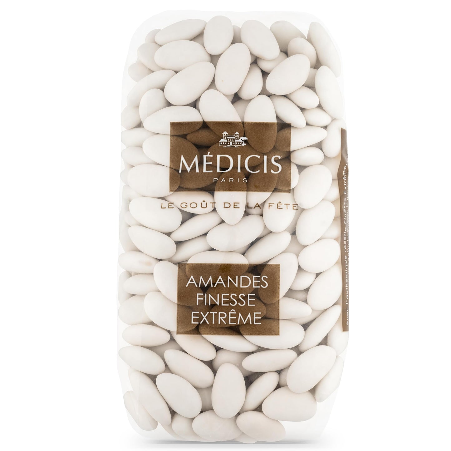 Medicis Premium Candied Almond Dragees Candies (French Jordan Almonds) 330 Ct bag 2.2lbs, White