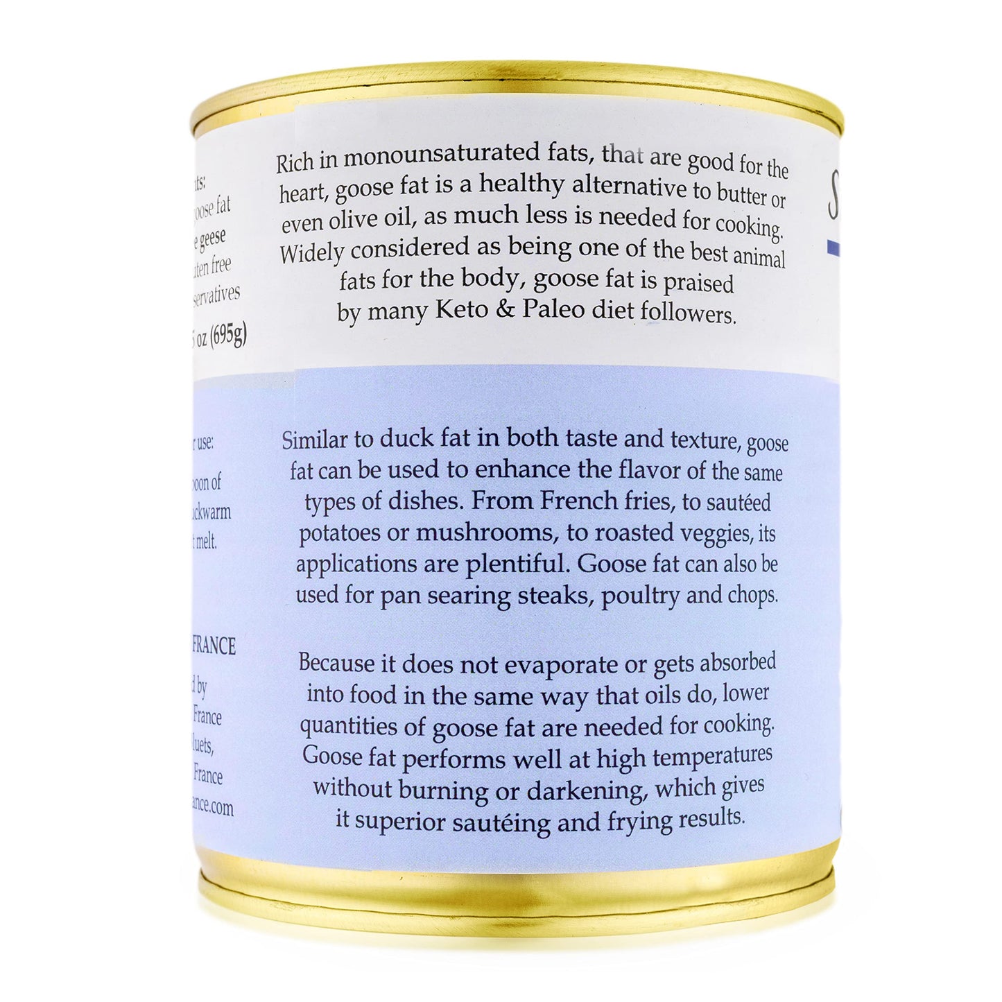 Straight from France Pure Goose Fat for Cooking 24.5 Oz (Case of 6)