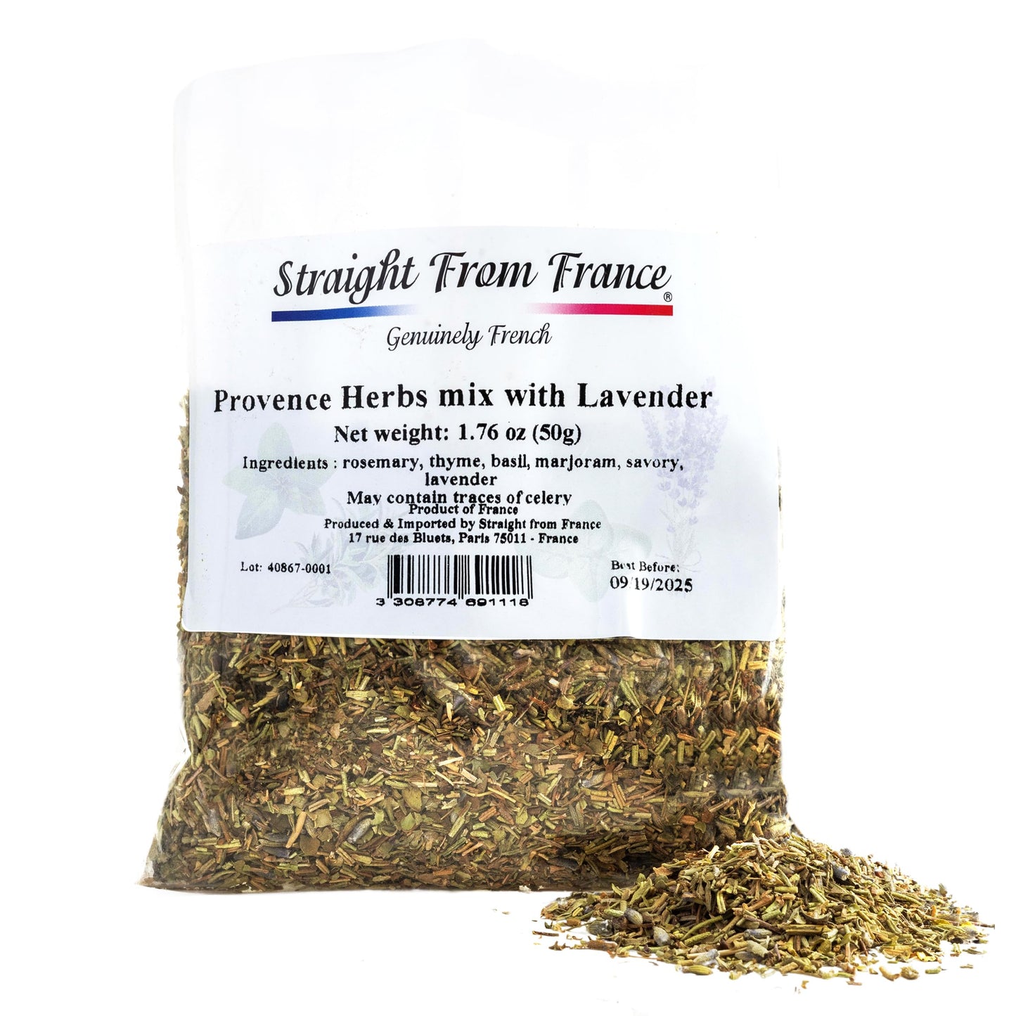 Straight From France Provence Herbs Seasoning with Lavender from France 3.5 Oz