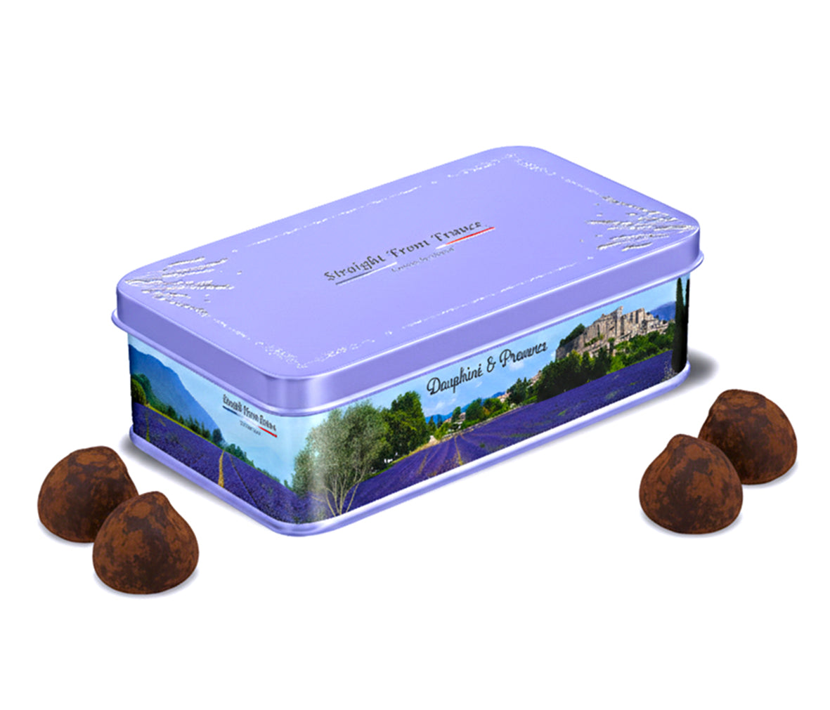 Straight from France Gourmet Cocoa Truffles in Gift Tin 20 Pc 7 Oz (Case of 12)